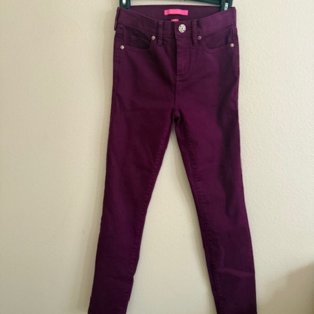 lilly pulitzer burgundy skinny jeans size 00